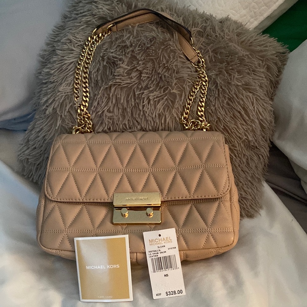 Quilted blush color Michael Kors shoulder bag